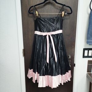 Jessica McClintock For Gunne   Dress Size 5, Black Pink Satin Excellent!